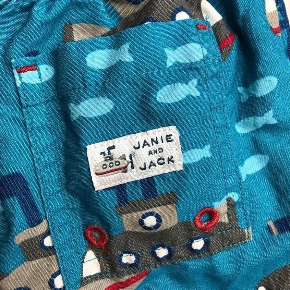Janie and Jack swim trunks blue‎ submarine size 0-3 months